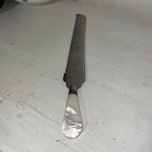 Antique Kottle “Keen Edge” mother of pearl & sterling silver carving knife 12”